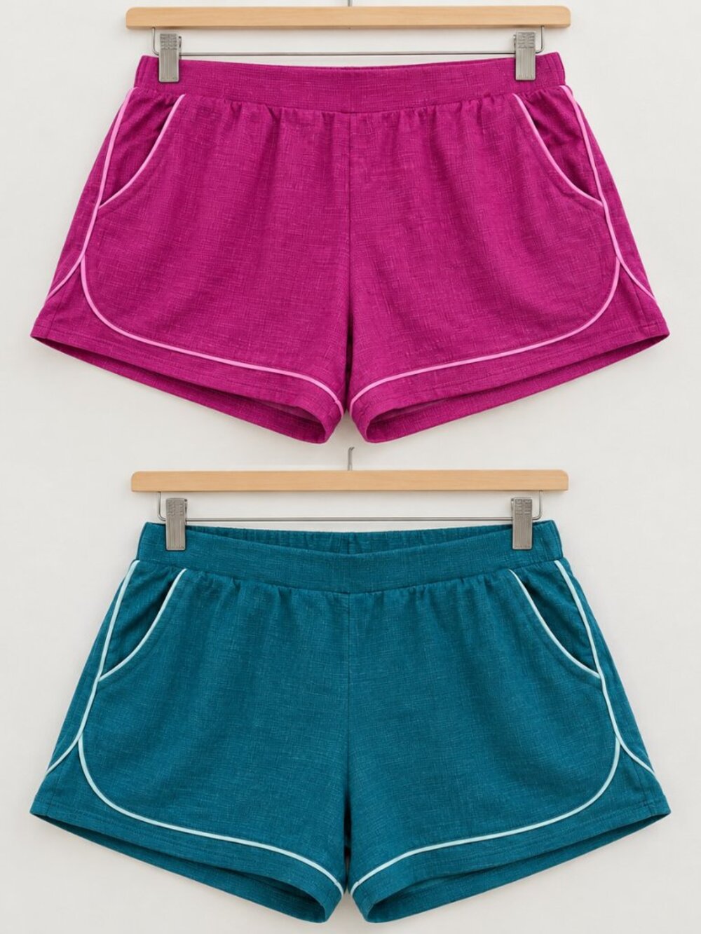 Midnight Carole Hochman Magenta Pink & Teal PJ Shorts Size Small NWOT